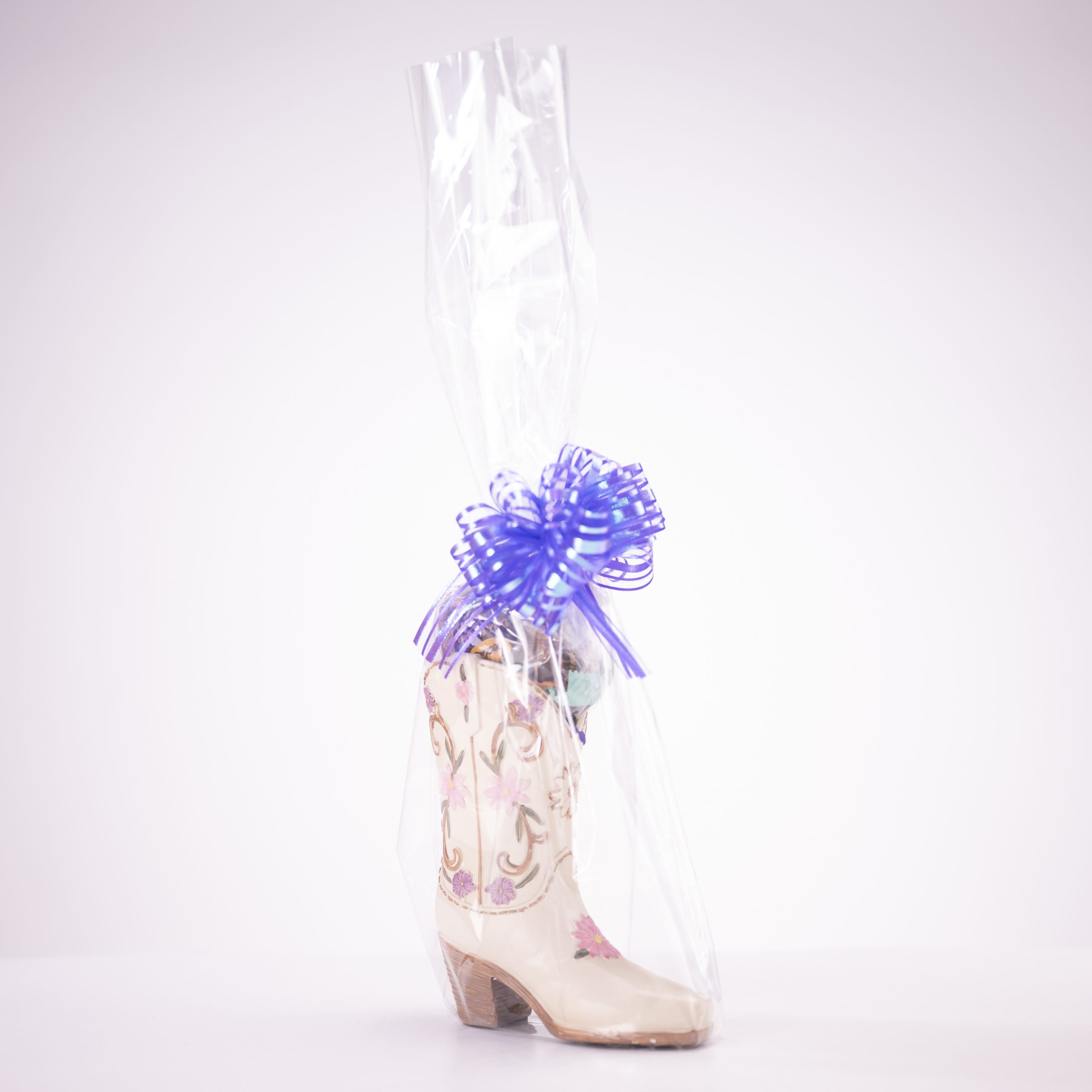 White Boot with Flowers Small